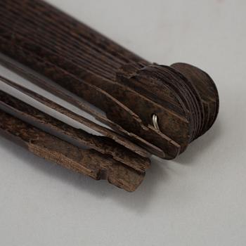 A chinese fan leaf painting by Cui Boping, signed and dated 1938.