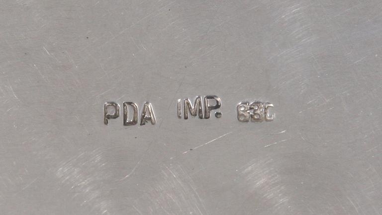 BRICKA, GRÄDDKANNA, SKÅL SAMT TÄNGER, 2 st, silver. 336 gram.