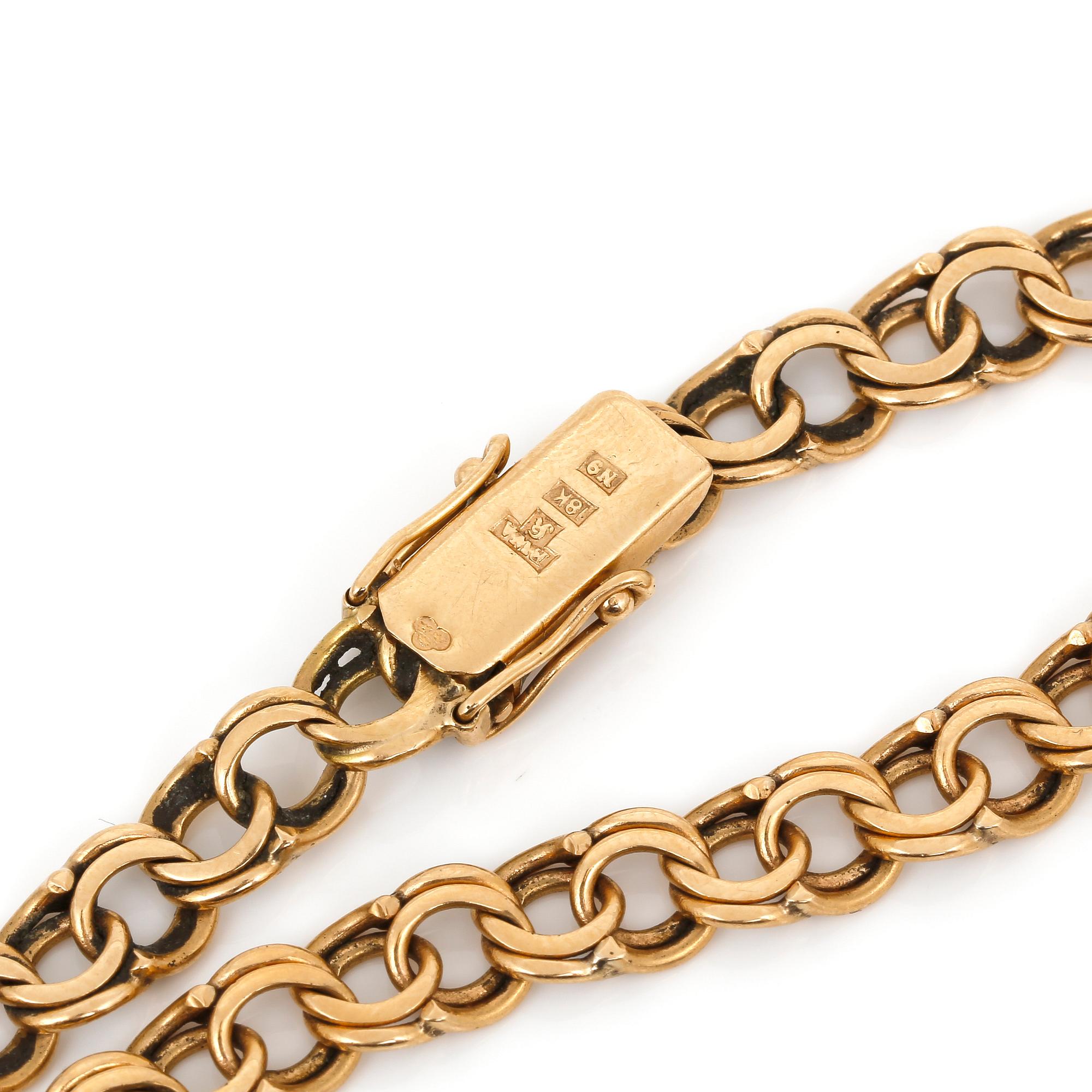 ARMBAND, 18K guld, otydlig namnstämpel, 1963. Vikt ca 14g.
