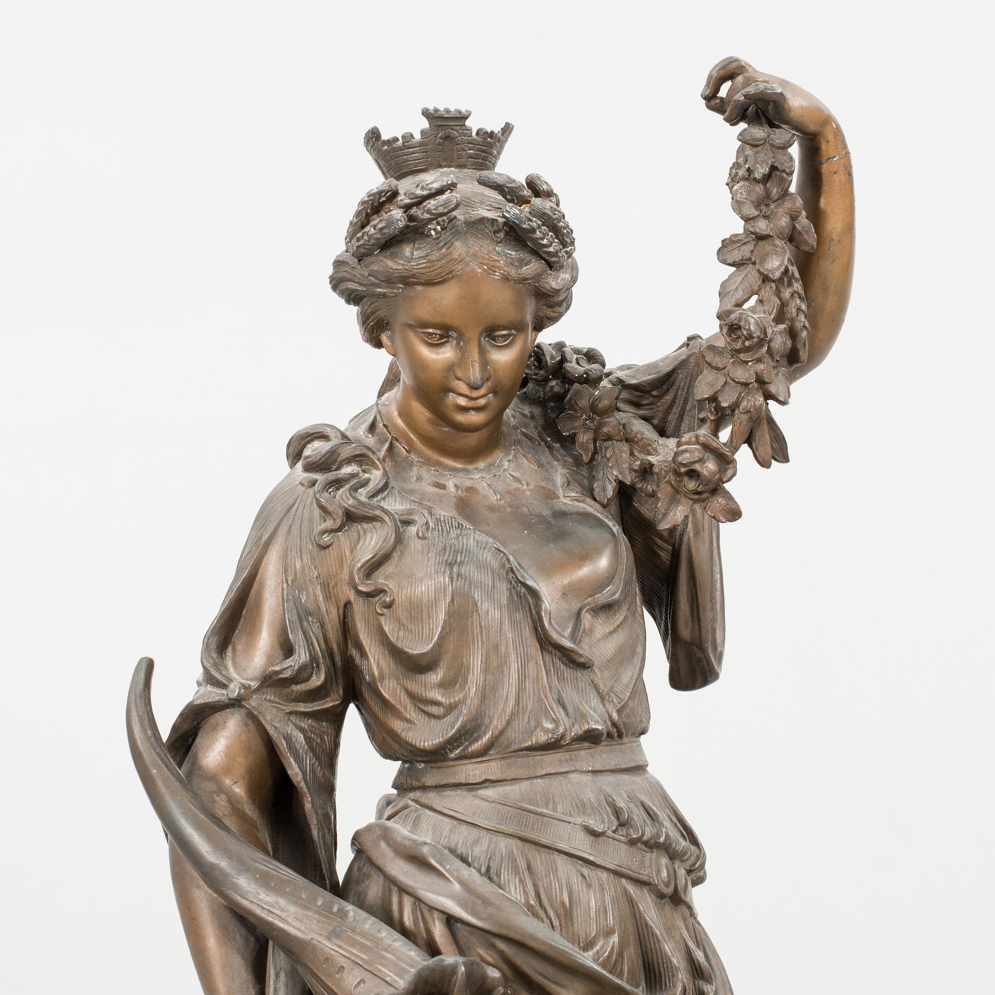 Gustave Trouillard, efter skulptur Kvinna med putti och ymnighetshorn.