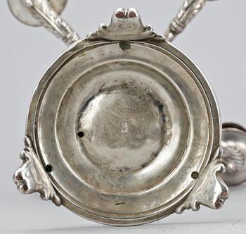 KANDELABRAR, ett par, pläter, trol Frankrike. Senempir, 1800-talets första hälft.