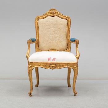 ARMCHAIR, rococo style, early 20th century.