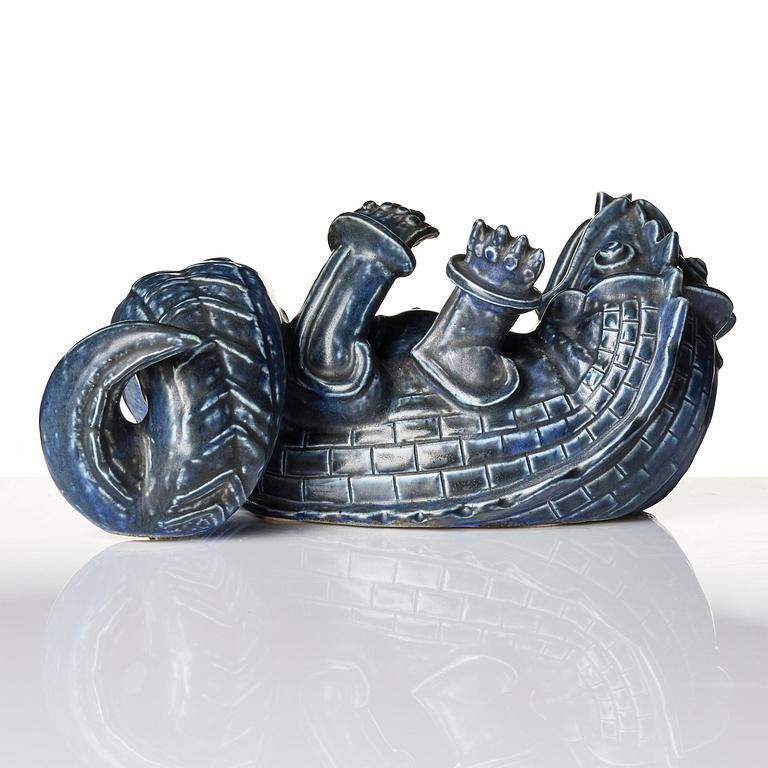 Wilhelm Kåge, a stoneware sculpture of a dragon, Gustavsberg, 1939.