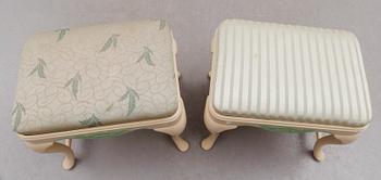 TABURETTER, 1 par, rokokostil, 1900-talets mitt.