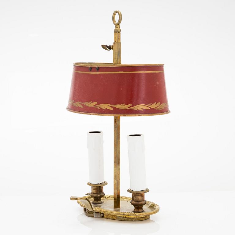 A "Lampe à Bouillotte" reading lamp, for two candles, first half of the 20th century.