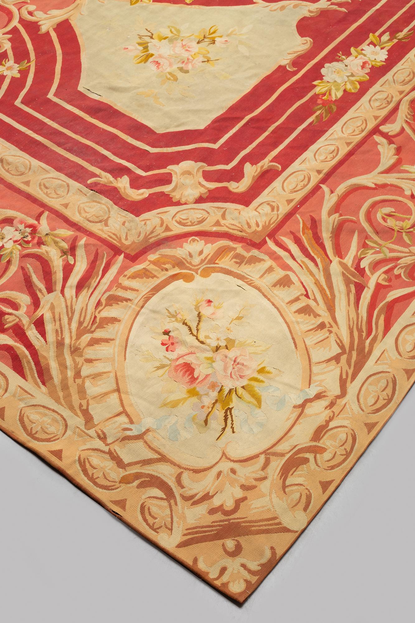 A carpet, tapestry weave, ca 625 x 431,5 cm, Aubusson the middle of the 19th century - around 1900, France.