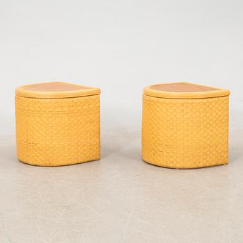 Bedside tables, a pair, late 20th century.