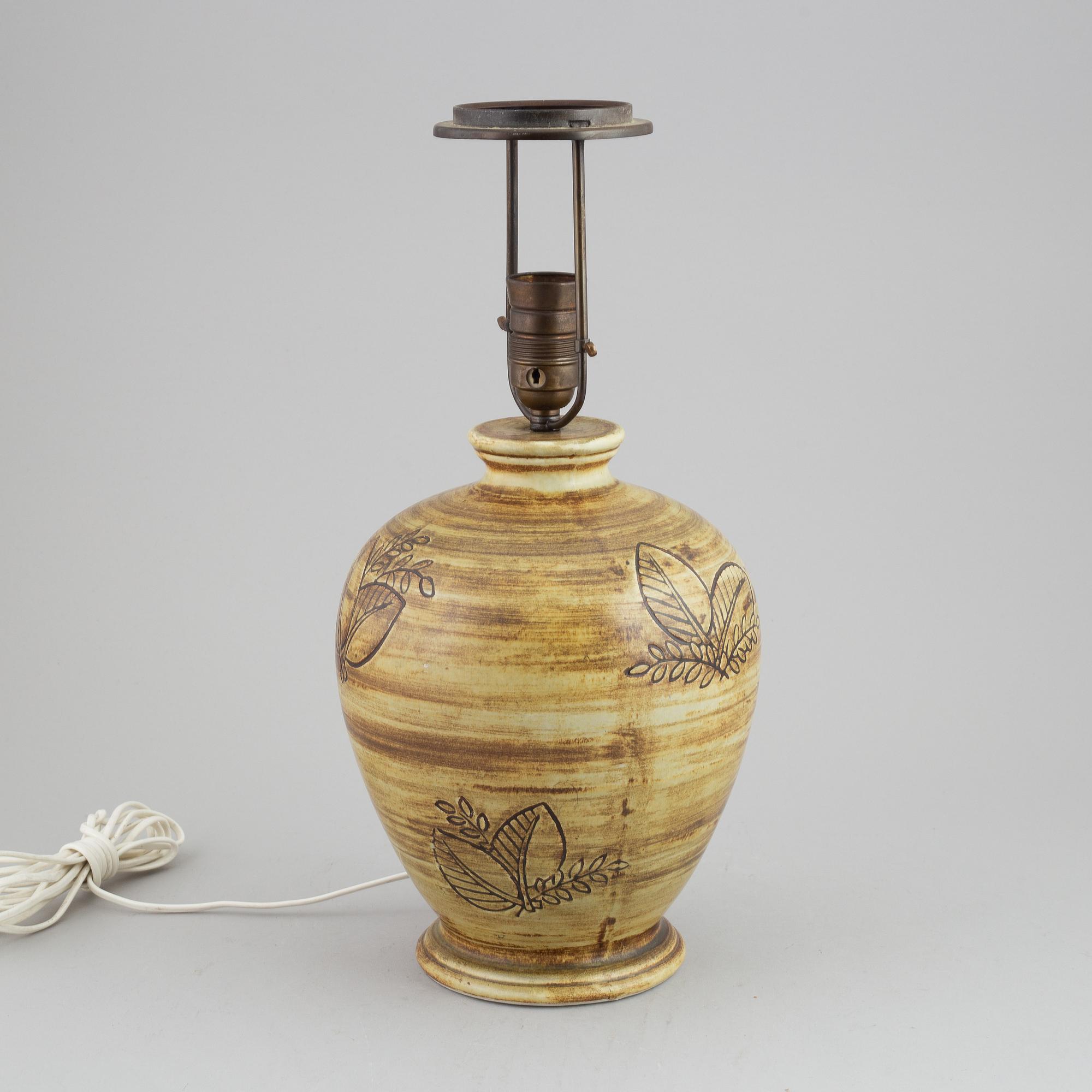 Gertrud Lönegren, a stoneware table light, Rörstrand, 1930's/1940's.