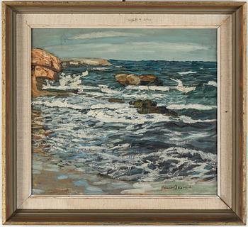 HELMER OSSLUND, olja på papper, uppfordrad på pannå, signerad.