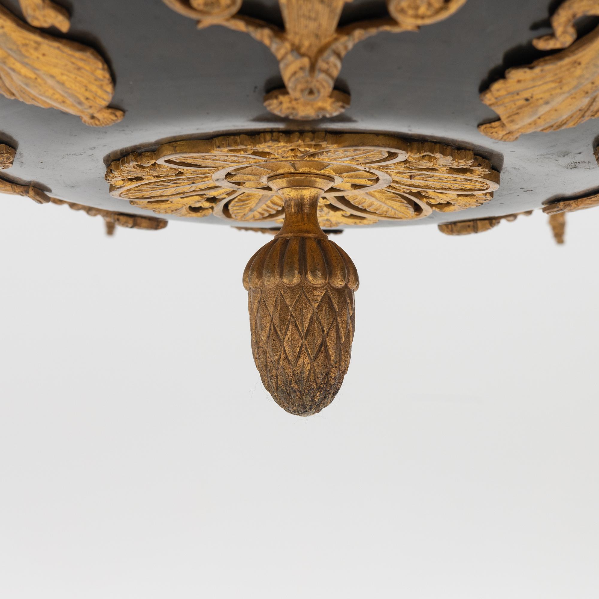 An Empire style ceiling light, laterpart of the 19th century.