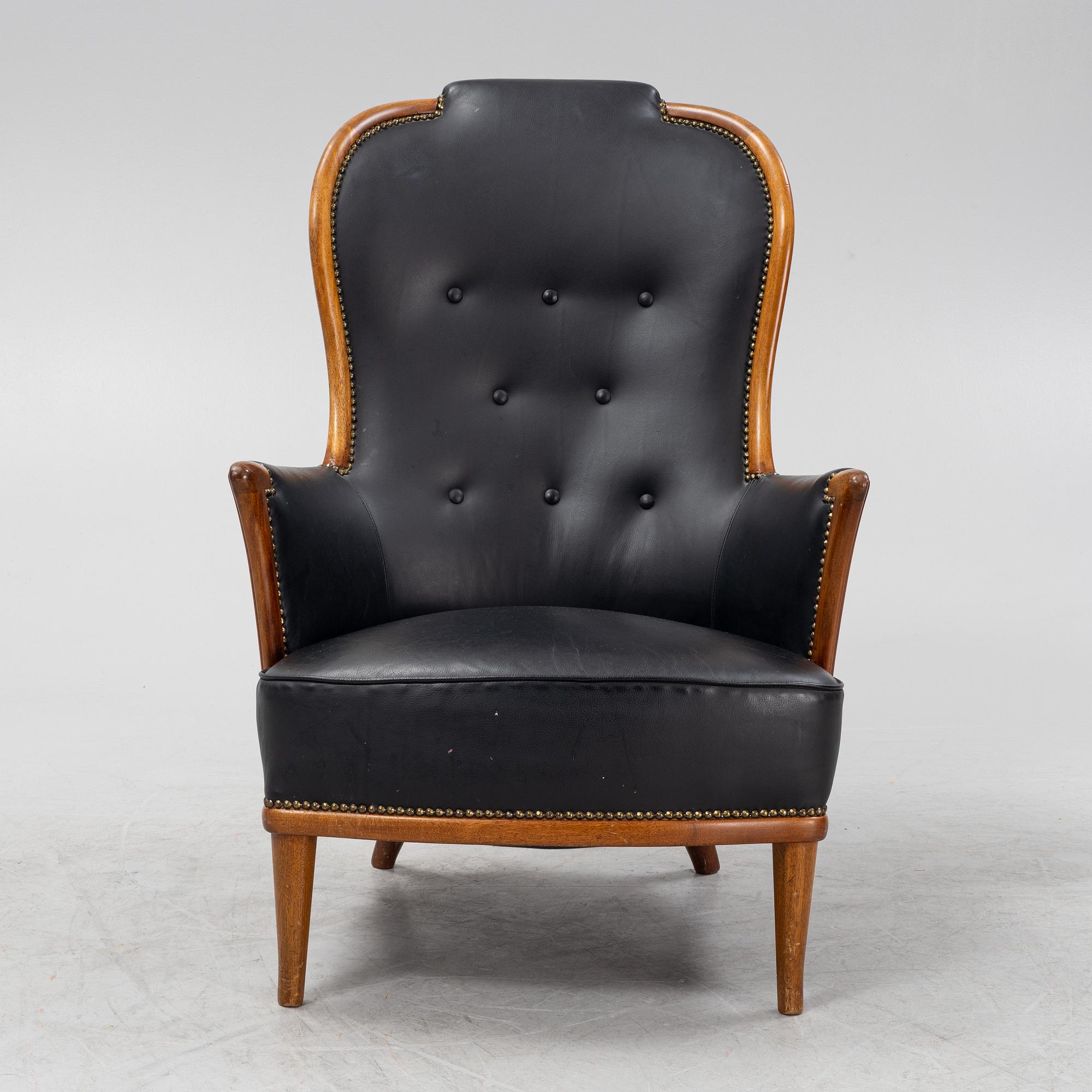 Carl Malmsten, a mahogany 'Vår Fru' armchair, Bodafors, 1964.