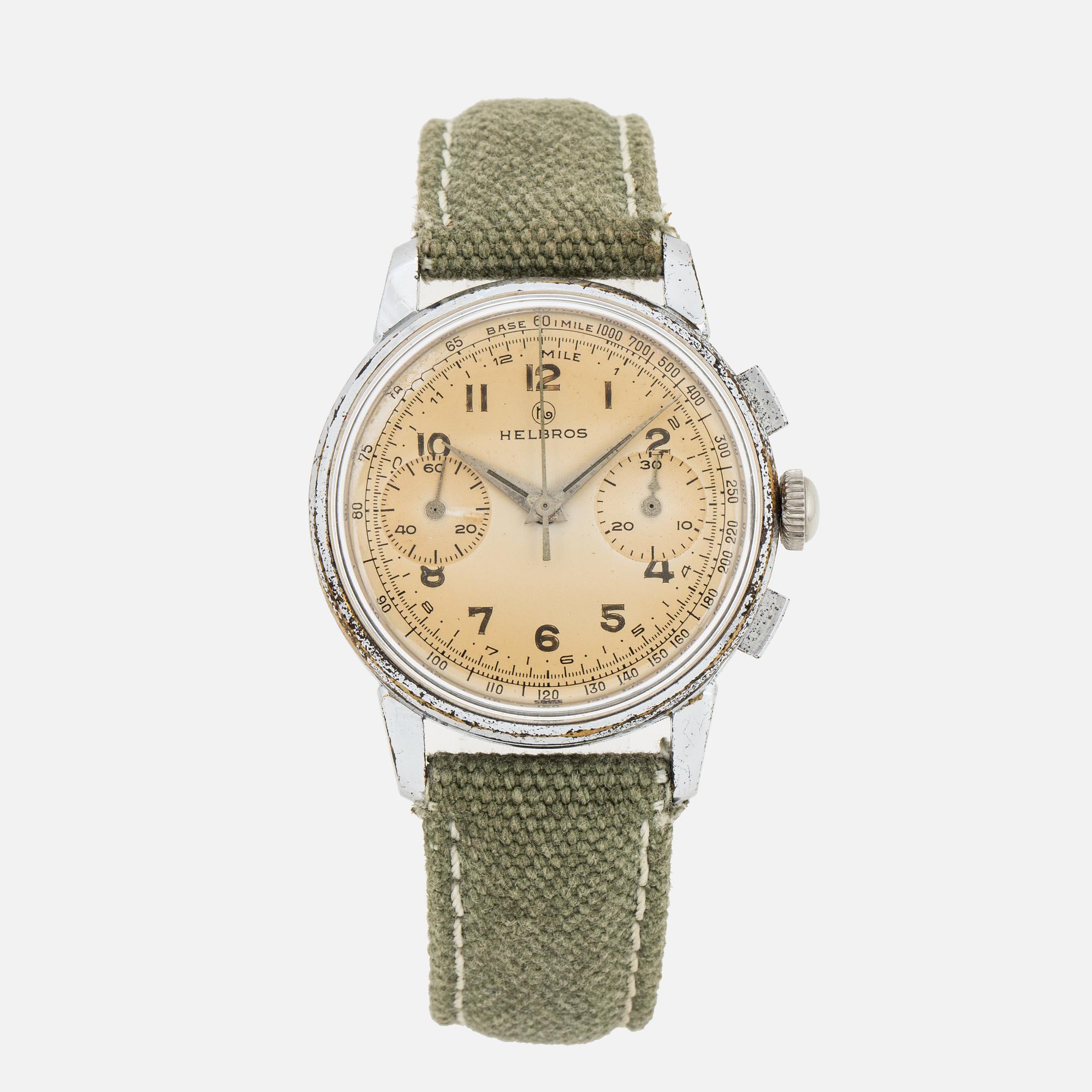 HELBROS chronograph wristwatch 35 mm. Bukowskis