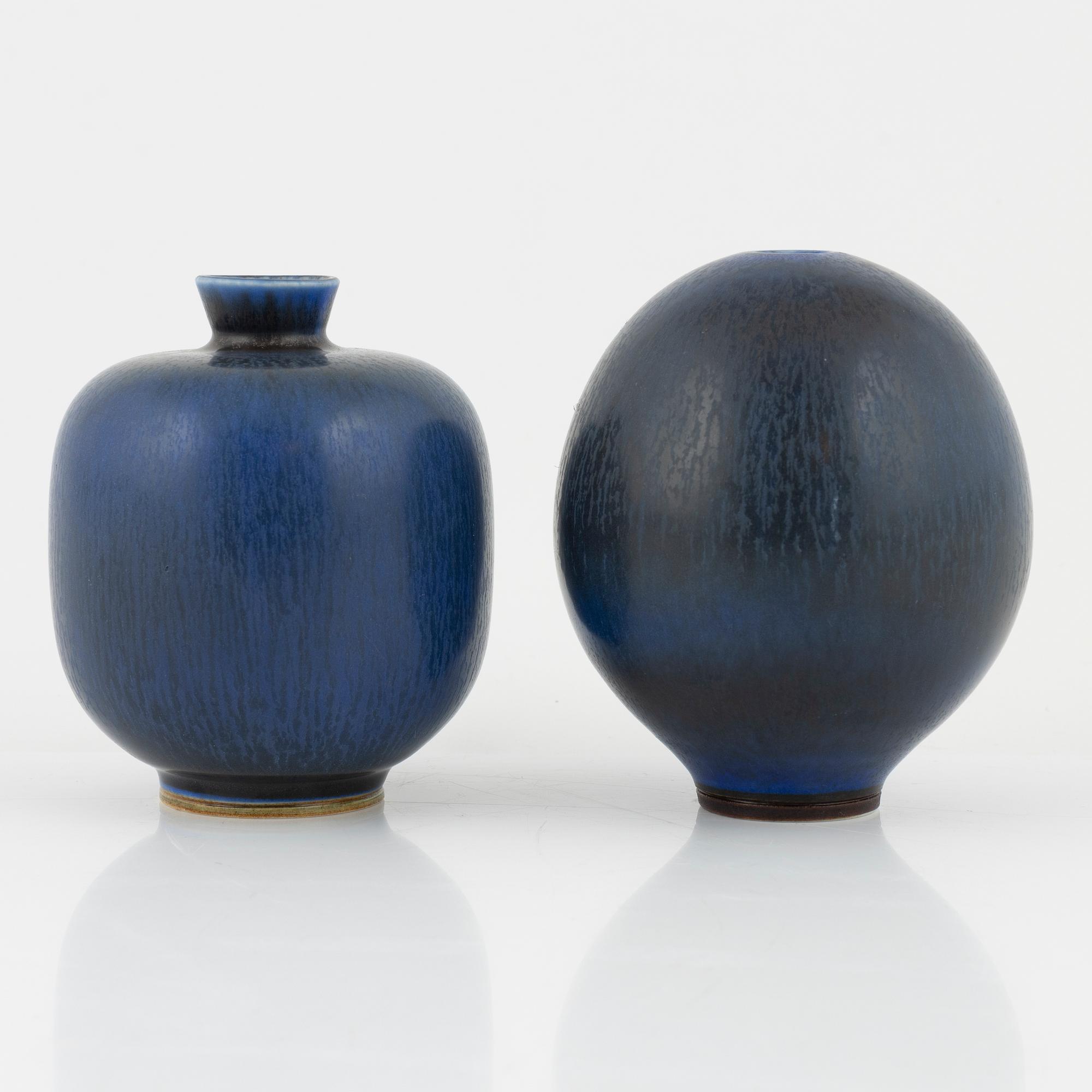 Berndt Friberg, vases, 2 pieces. Gustavsbergs studio.