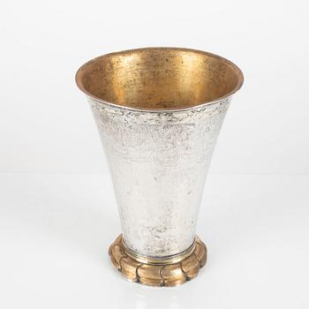 A Swedish parcel-gilt silver beaker, mark if Martin Bernström, Härnösand 1780.