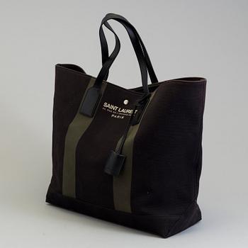 Strandväska/totebag, Yves Saint Laurent, tyg.