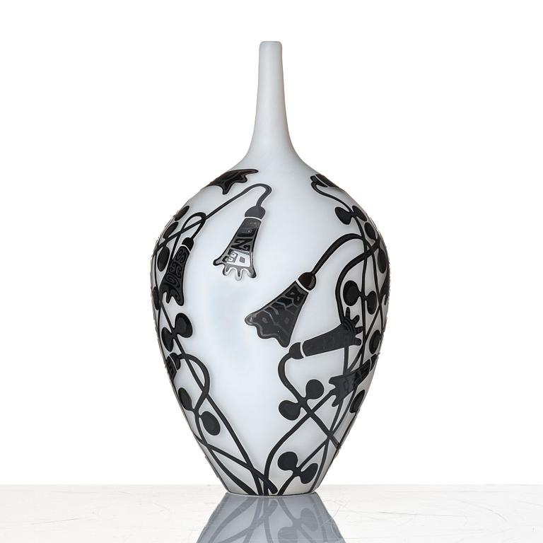 Olle Brozén, a cameo glass vase, Kosta Boda, ed. 8/30.