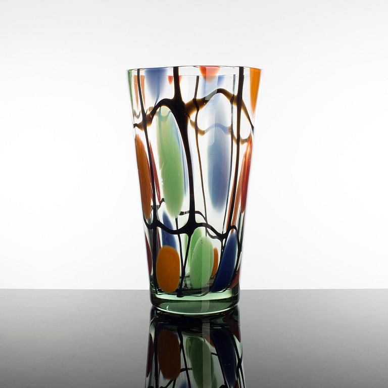 OKÄND FORMGIVARE, vas, glas, Italien, 1900-tal.