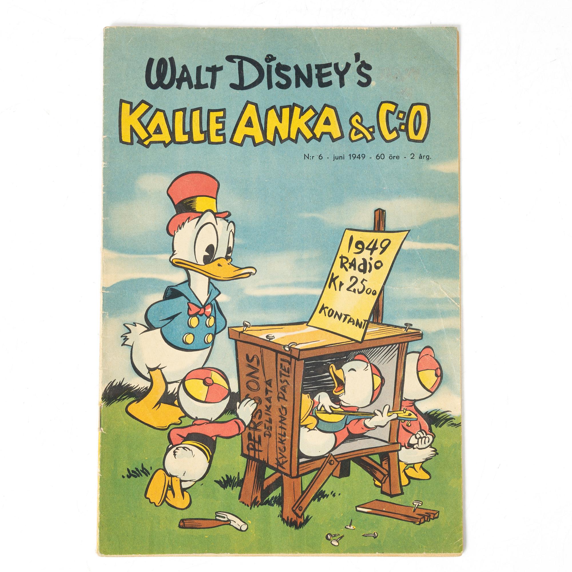 Comic book, Kalle Anka & Co, no. 6, 1949.