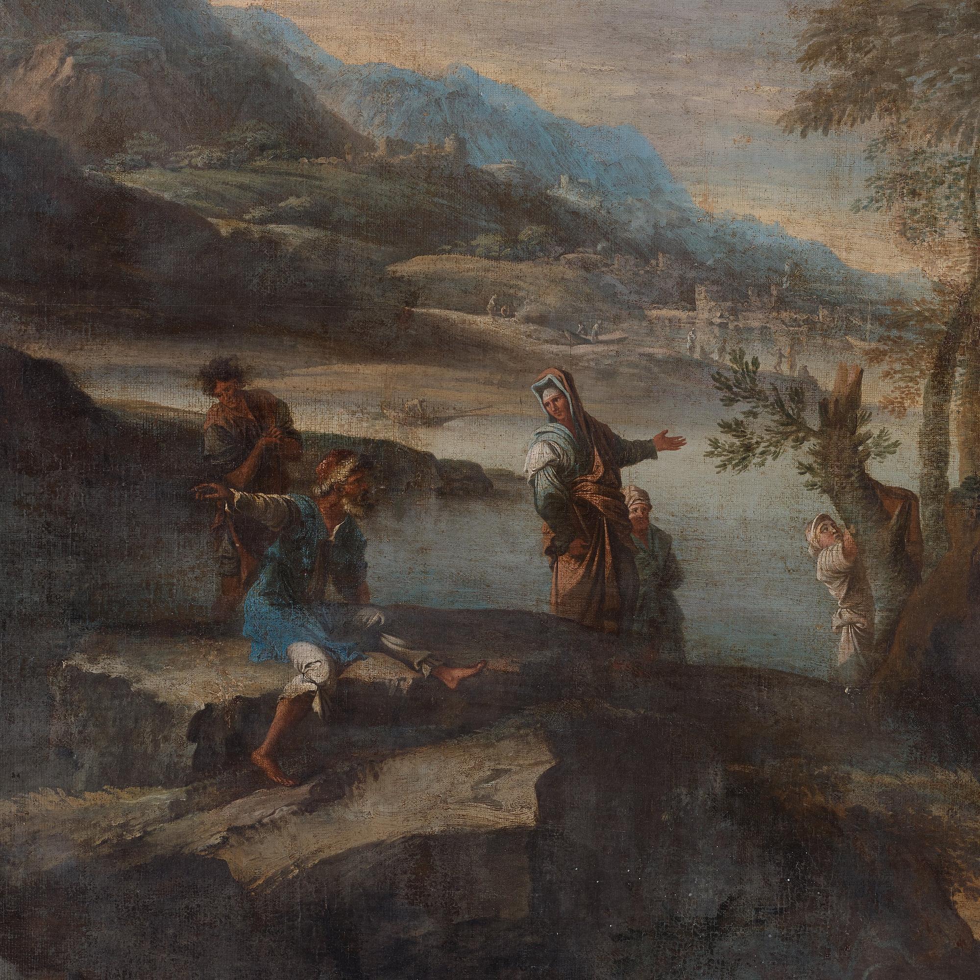 Andrea Locatelli Circle of, Landscape with figures.