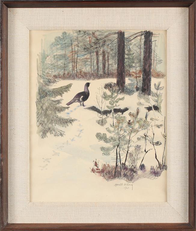 HARALD WIBERG, akvarell, sign o dat 1961.