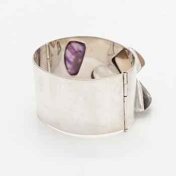 Helge Narsakka, armband, rutilkvarts, ametist, rökkvarts, kvarts, silver, Kaunis Koru, 1962.