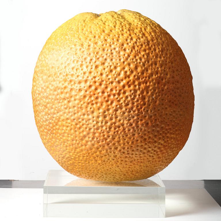 Hans Hedberg, a monumental faience sculpture of an orange, Biot, France.