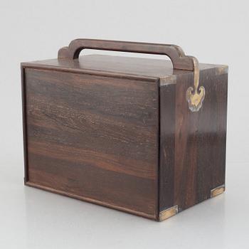 A Chinese hardwood box, 20th century.