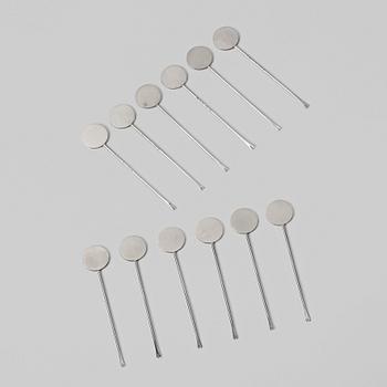 145. Wiwen Nilsson, a set of 12 sterling silver cocktail sticks, Lund 1936.