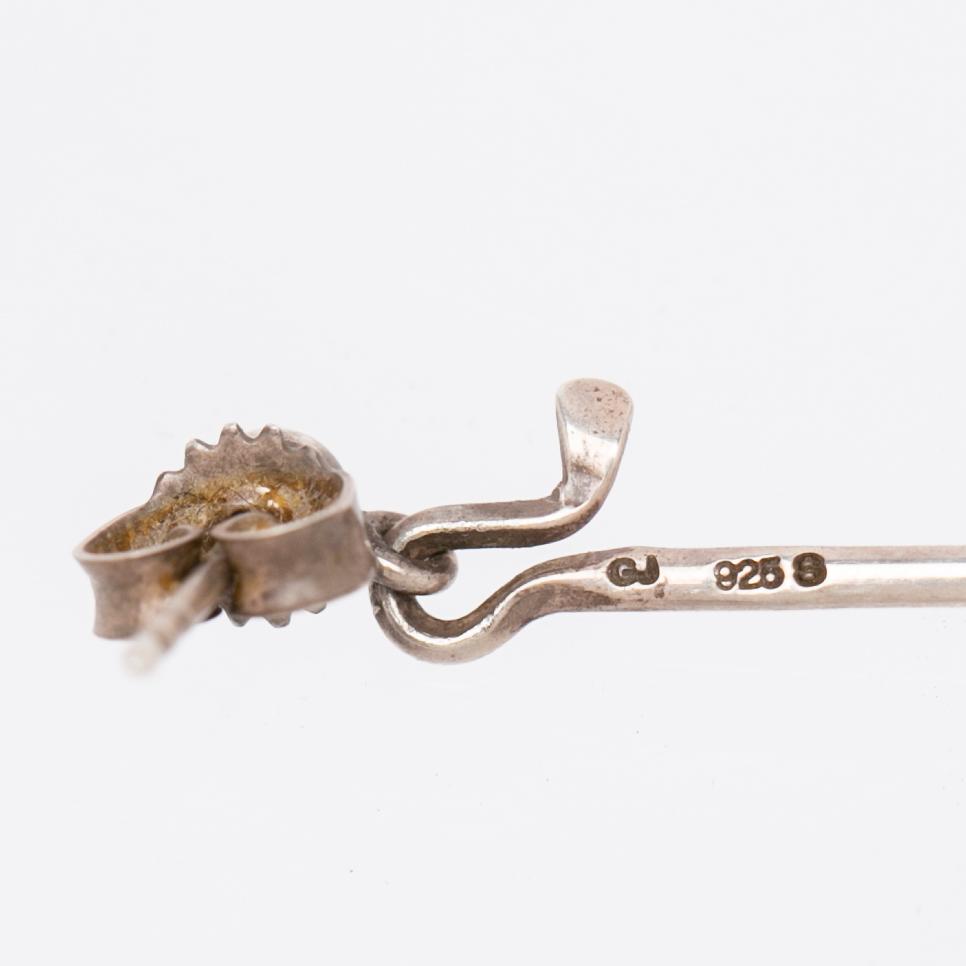Vivianna Torun Bülow-Hübe, örhängen "Dew-drops", silver och bergkristall för Georg Jensen.