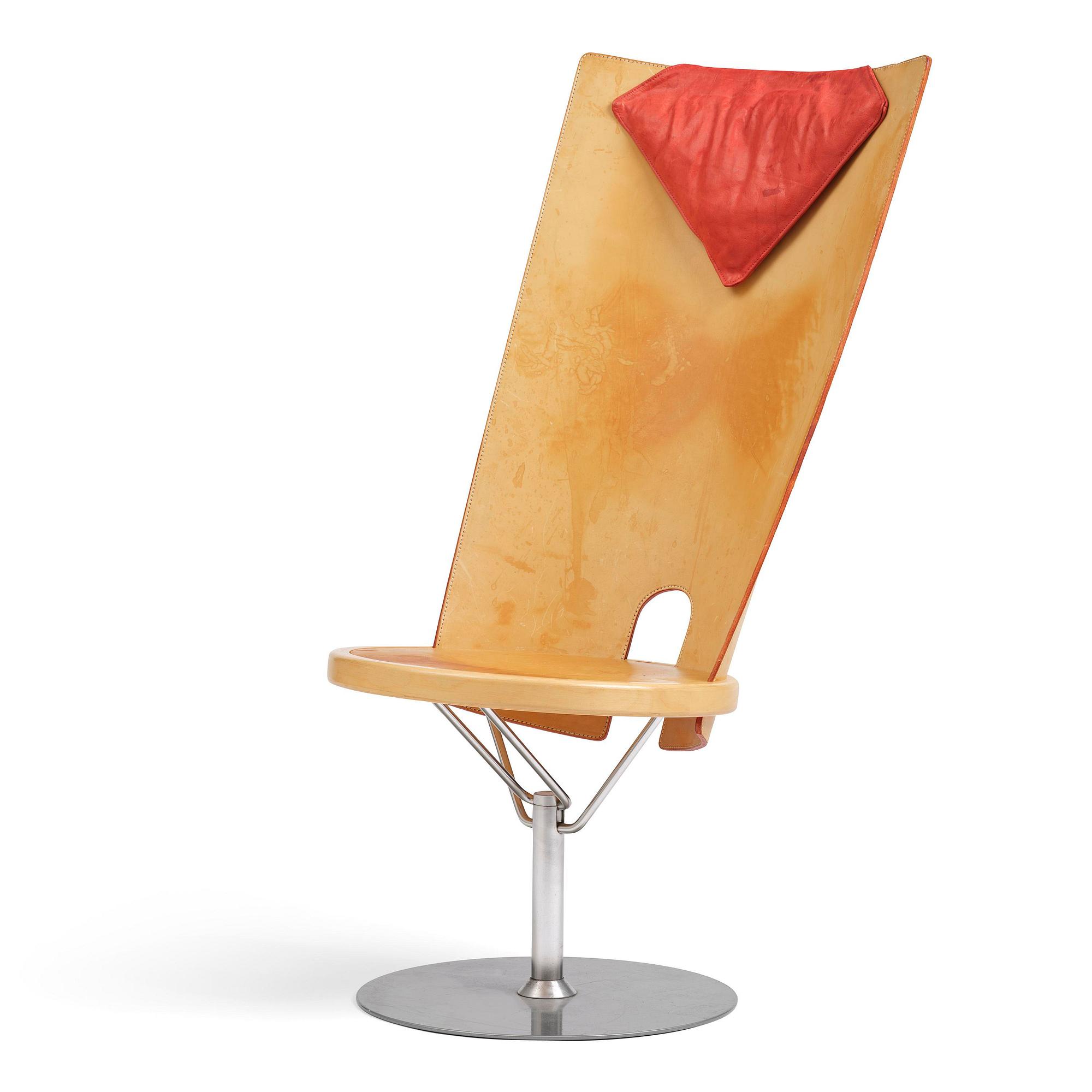 Börge Lindau, a prototype “Hövding” chair, from the Oblado series, Blå Station, Åhus, 1980s.