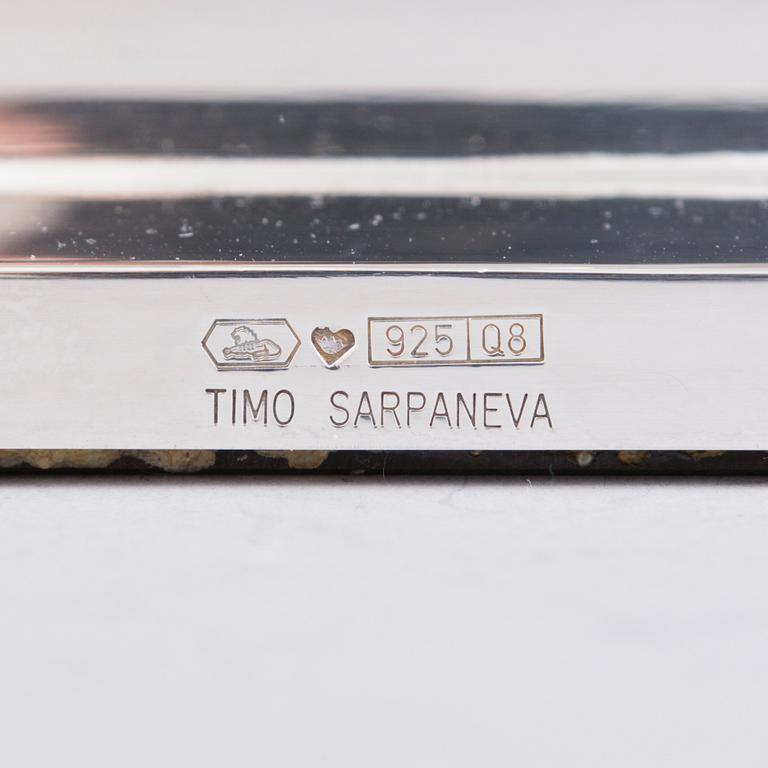 TIMO SARPANEVA, ljusstake, silver och kristall, Kultakeskus, Tavastehus 1993.