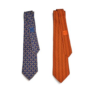 437. Hermès, ties, 2 pcs.