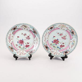 A set of four different Qing Dynsaty porcelain plates.