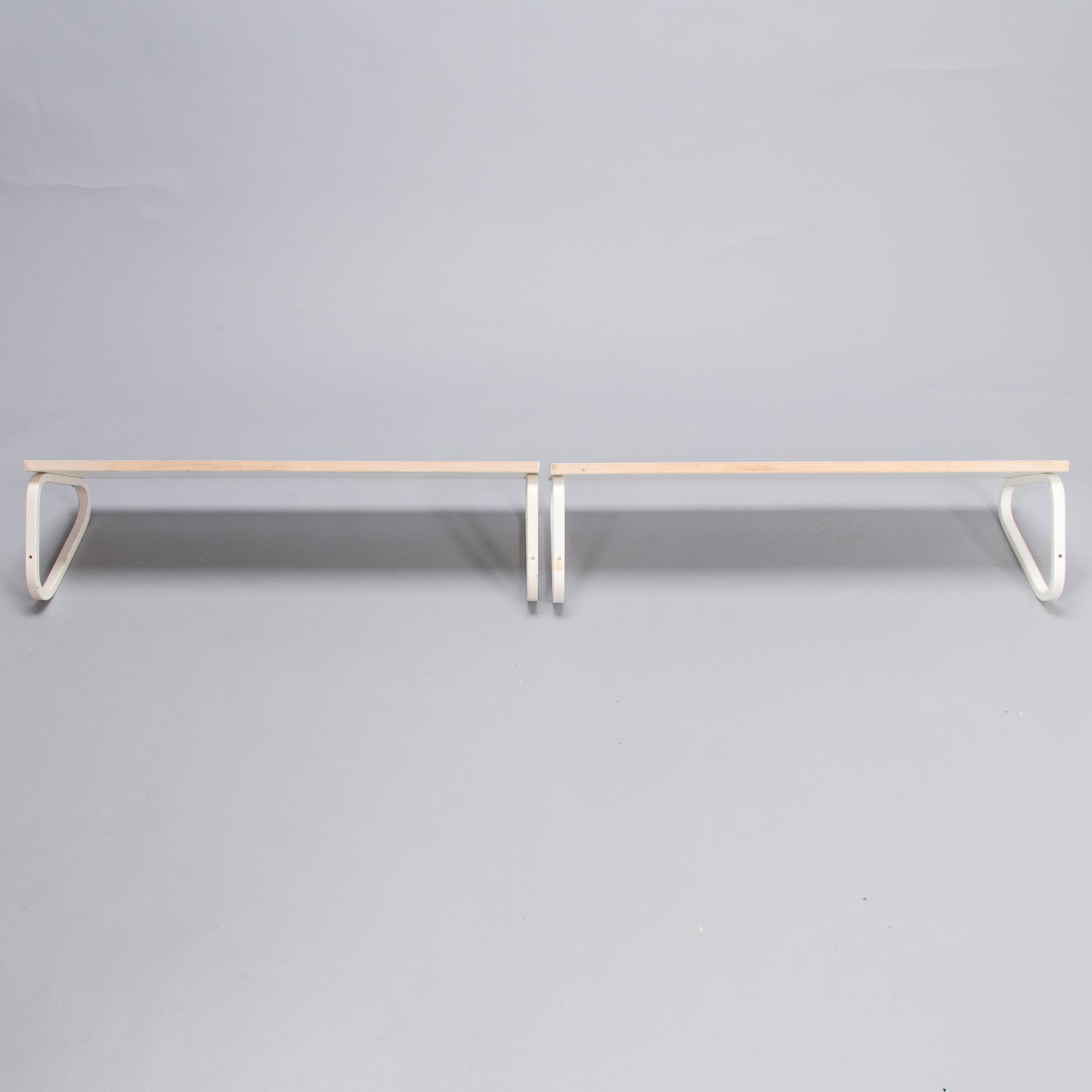 ALVAR AALTO, Two late 20th century shelves for Artek.