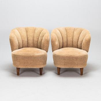 A 1950s pair of armchairs, "Elisabeth", for Asko Finland.