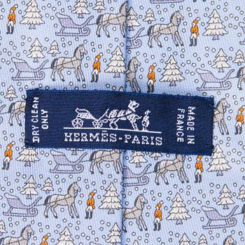 HERMÈS Two Twill Silk Ties.