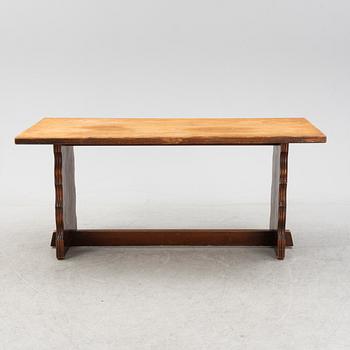 A stained pine dining table from Åby Möbelfabrik, 1940s.