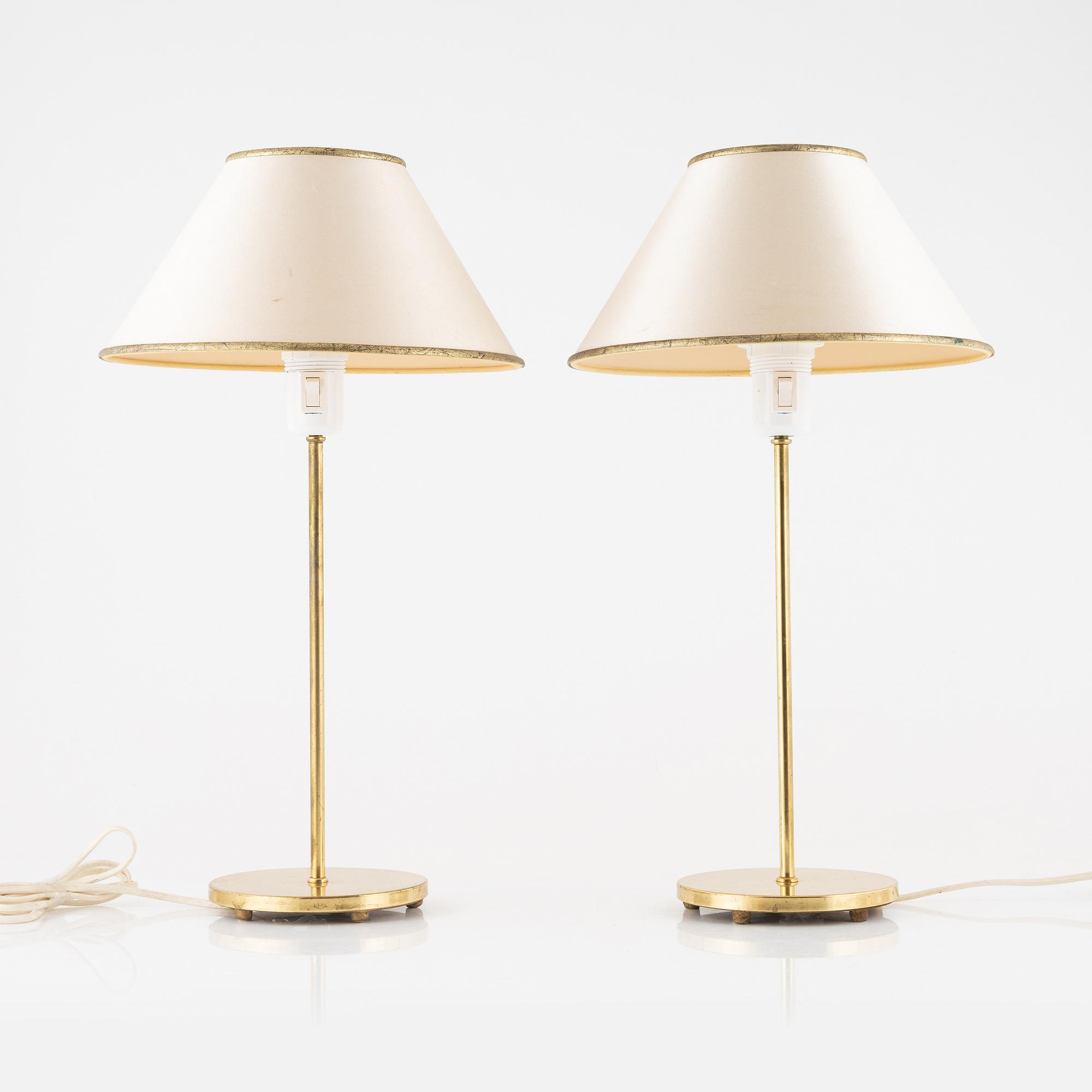 Bordslampor, ett par, Falkenbergs Beysning, 1900-talets andra hälft.