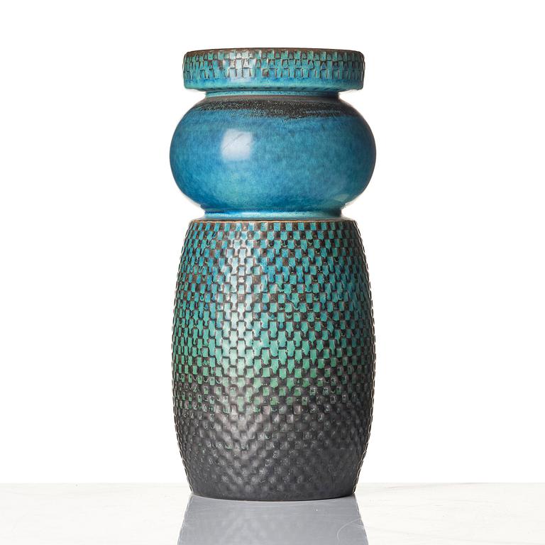 Stig Lindberg, a stoneware vase, Gustavsberg Studio, Sweden, 1963.