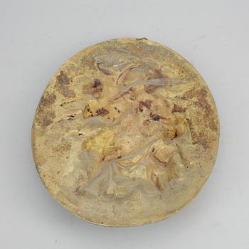 VÄGGRELIEF, patineradbrons, 1900-tal.
