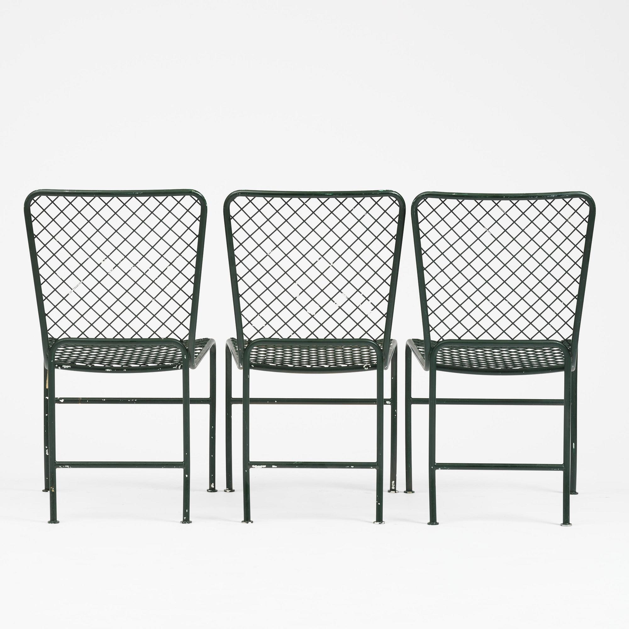 Josef Frank, trädgårdsstolar, nio stycken, modell 591, Firma Svenskt Tenn.