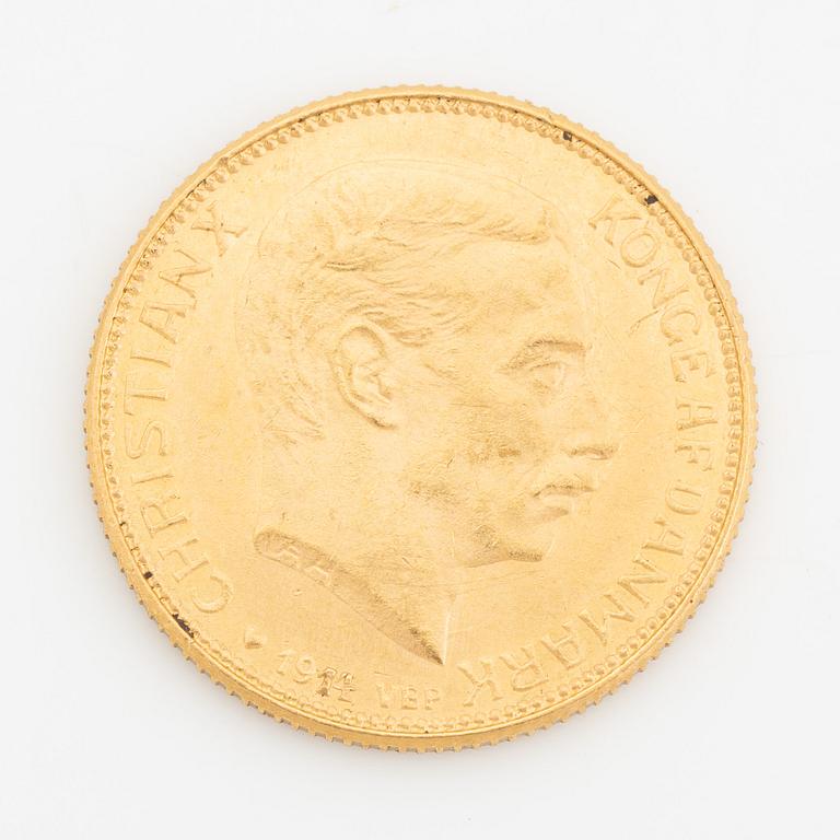 A Danish goldcoin, 20 kr, 1914.