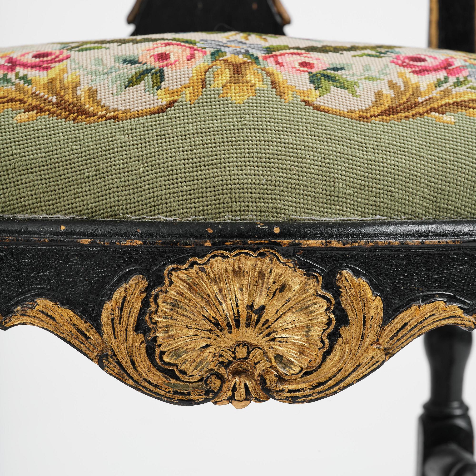 A pair of Swedish rococo armchairs, Stockholm, later part 18th century.