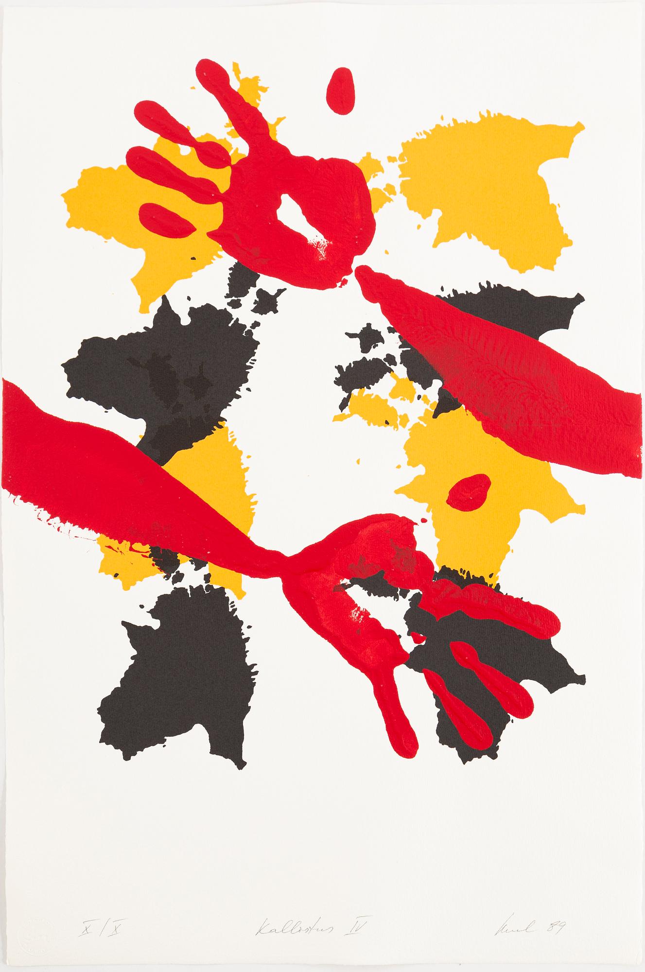 Raul Meel, portfolio with 6 silkscreen in colours, 1989, signed X/X.