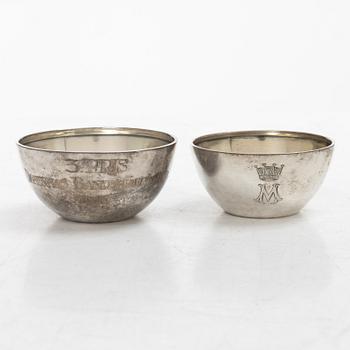 Two silver bowls, Sweden, 20th century.