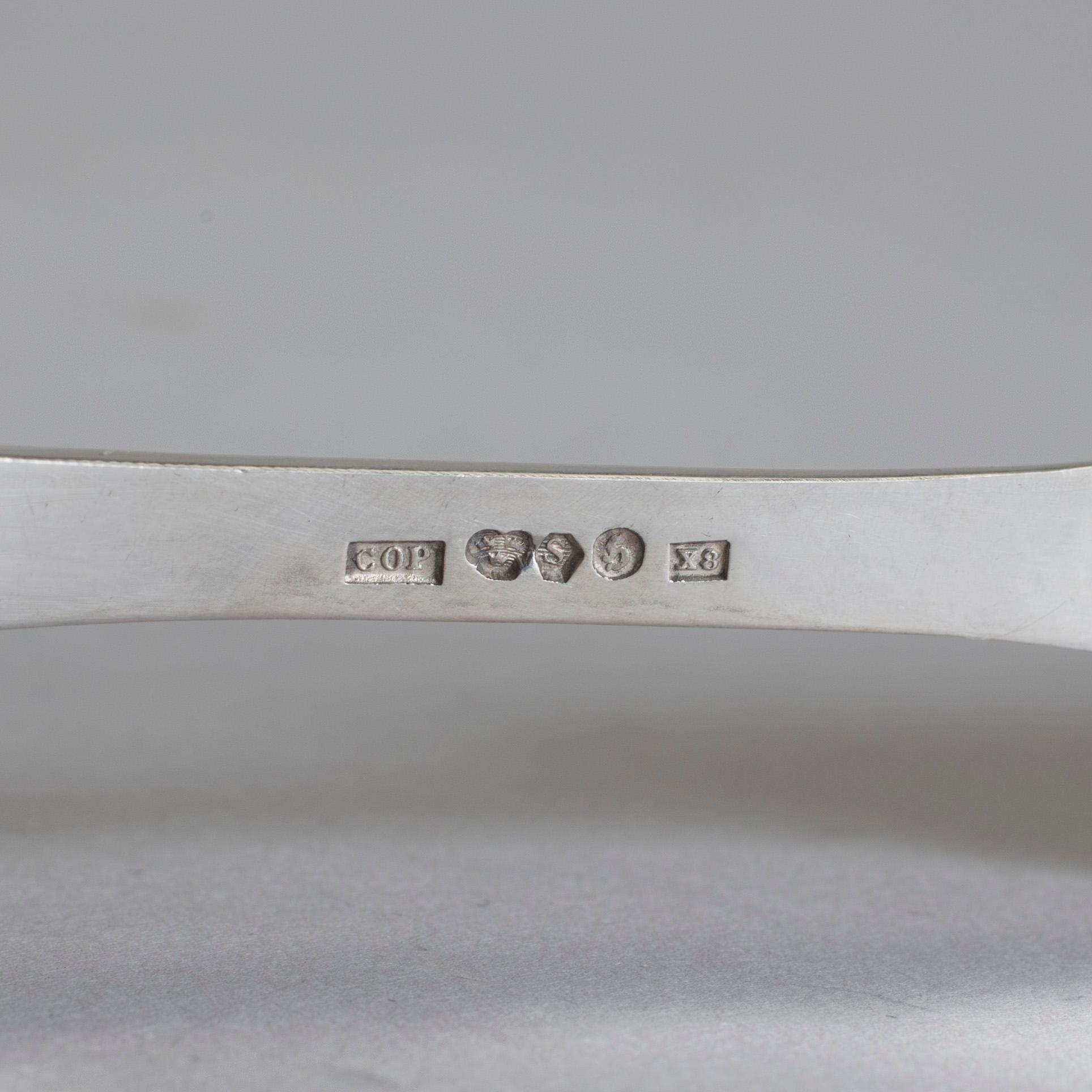 PARTI LAPPSILVER, 12 delar, C O Persson, Haparanda. Total vikt ca 215 g.