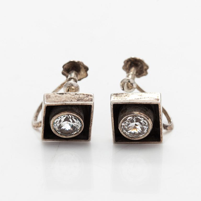 Smyckesset, 4 delar, silver, syntetisk stenar, Pege (Karl-Erik Palmberg), Alton, Sverige.