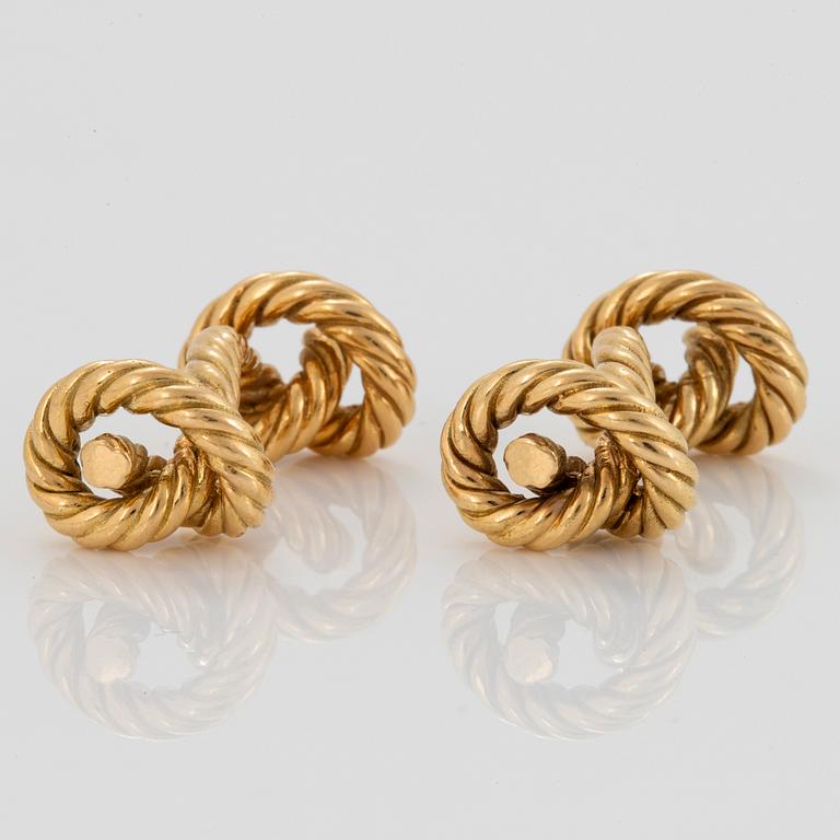 A pair of 18K gold cufflinks Hermès design Georges L'Enfant.