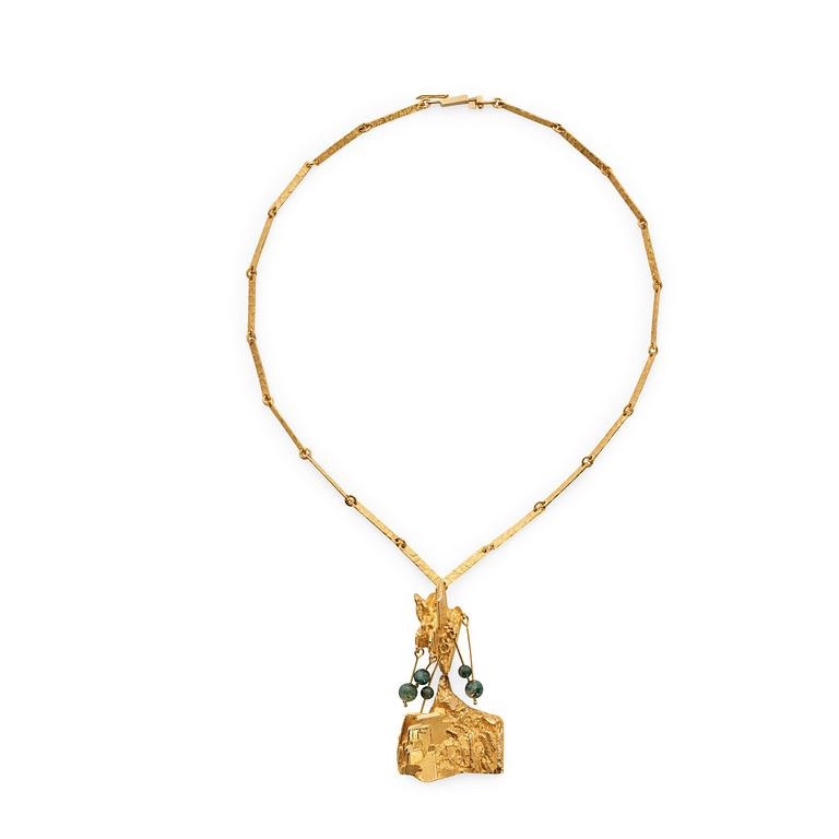 A Björn Wecktröm 18k gold collier 'Rain ower the mountains', Lapponia, Finland 1974.