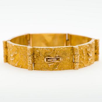 BJÖRN WECKSTRÖM, ARMBAND,  "Fantasi", 14K guld. Lapponia 1967.